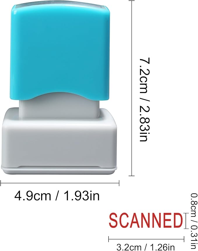 WAFJAMF Scanned Stamps–Message Stamp Pre-Inked Office Stamp Refillable Red Ink Preinstalled-Medium