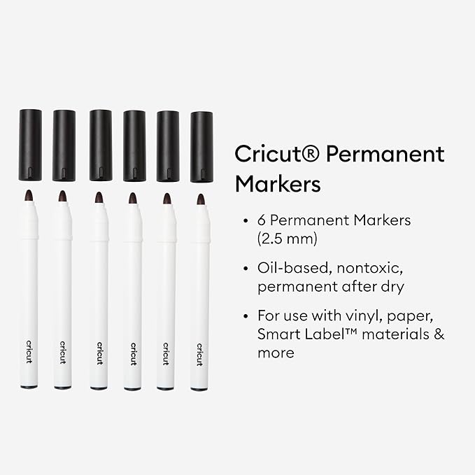 Circuit Cricut Permanent Markers 2.5 mm, Black (6 ct), Black