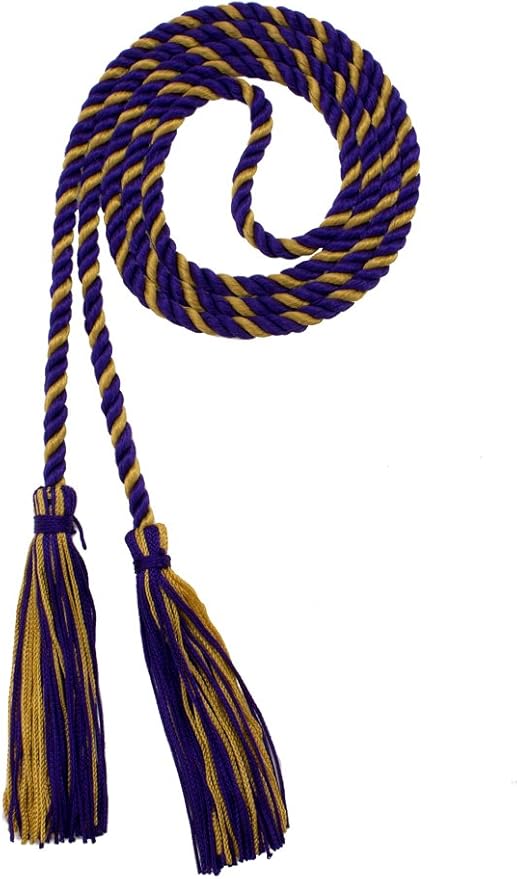 Tassel Depot Graduation Honor Cord - Purple/Oriental Gold - Every School Color Available - Made in USA