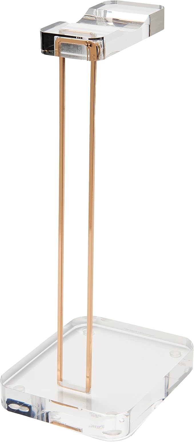 russell+hazel Acrylic Headphones Stand, Office Accessories, Clear, with Gold Hardware, 4” x 5” x 10.5” (93922)