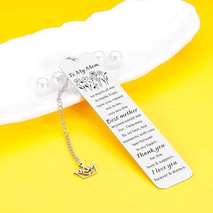 Mother of The Bride Gifts, Mother’s Day Gifts, Best Mom Ever Bookmark for Mom Mother Mommy Grandma from Teens Valentine’s Day Christmas Gift Book Lovers Gift