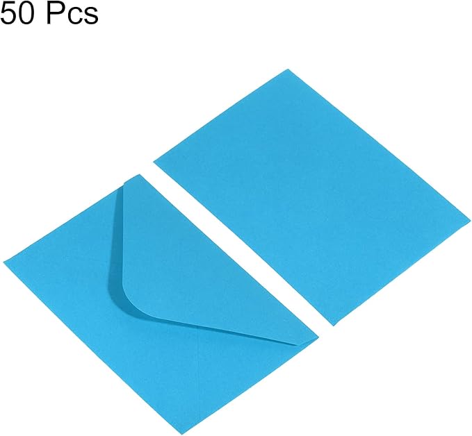 PATIKIL Mini Envelopes, 50 Pack Gift Cards Business Cards Envelope for Invitation Graduation, Blue