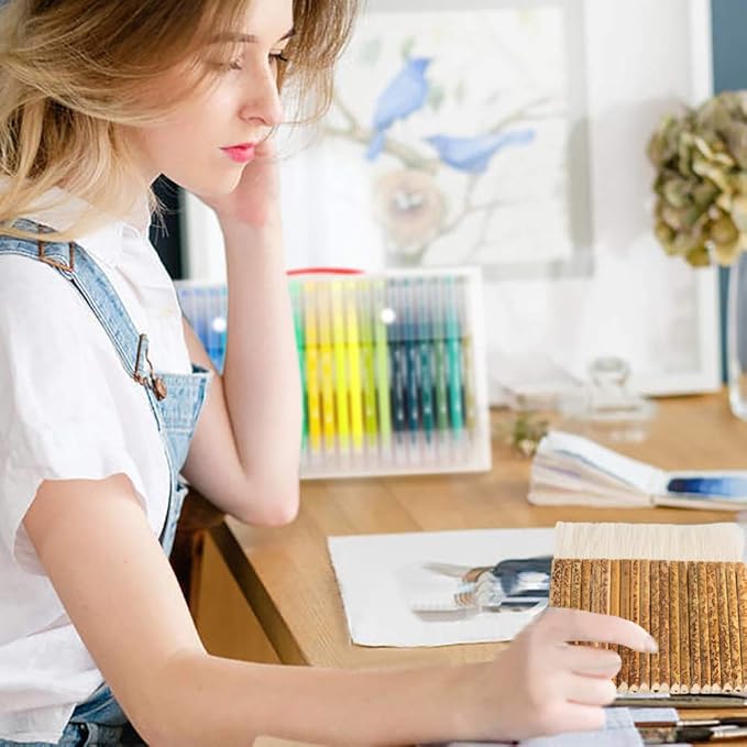 PH PandaHall Hake Brush Sheep Hair Paint Brushes Watercolor Brushes Handle Brush Haik Brush for Kiln Wash, Watercolor, Cleaning, Ceramic, Pottery Painting Drawing Drafting 4.1/5.2/6.3 Inch