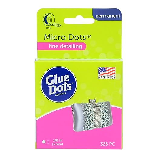 Glue Dots, Crafter's Pack, Double-Sided, Mini Dots, Craft Dots, Micro Dots, Permanent, 825 Dots, DIY Craft Glue Tape, Sticky Adhesive Glue Points, Liquid Hot Glue Alternative, Clear, 3 Pack