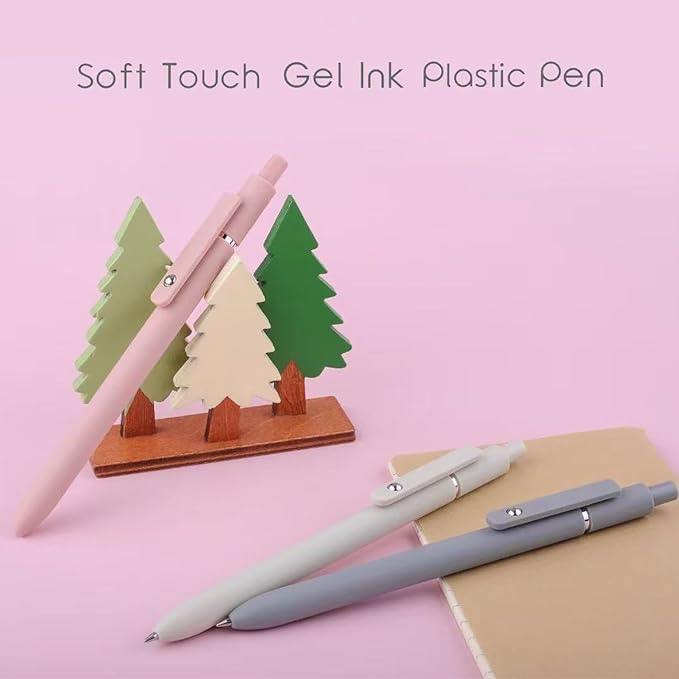 Gel Pens, 5Pcs 0.5mm Fine Point Black Ink Pens With Smooth Wirting,Qucik Dry Pens For Journaling, Cute Nice Aesthetic Pens, Office School Supplies for Women Men Student(Morandi)