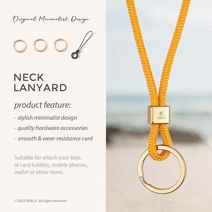 SENLLY Neck Lanyard Strap for Keys, Original Minimalist Design KeyChain Holder