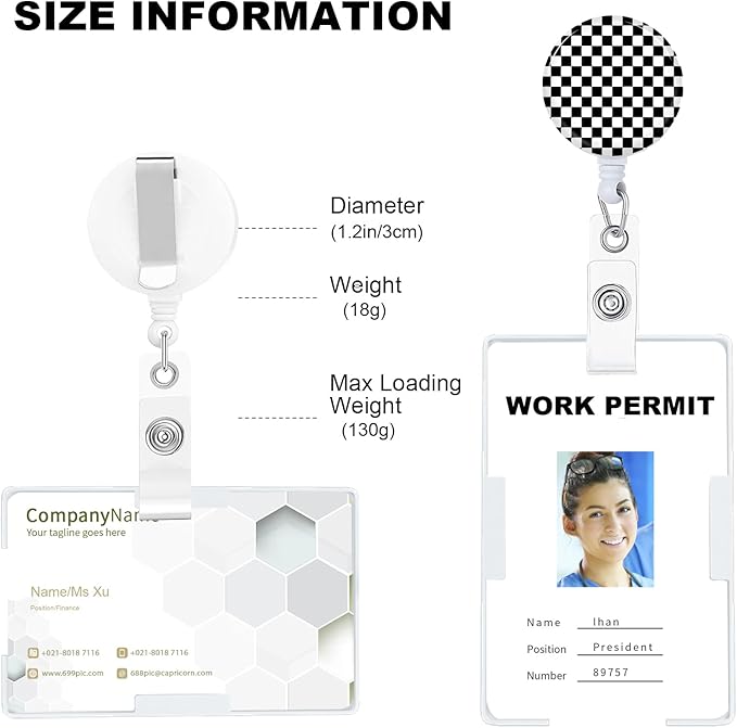 Badge Reels Holder Retractable with ID Clip for Nurse Name Tag Card Nursing for Doctor Teacher Student Employee Office Medical Work