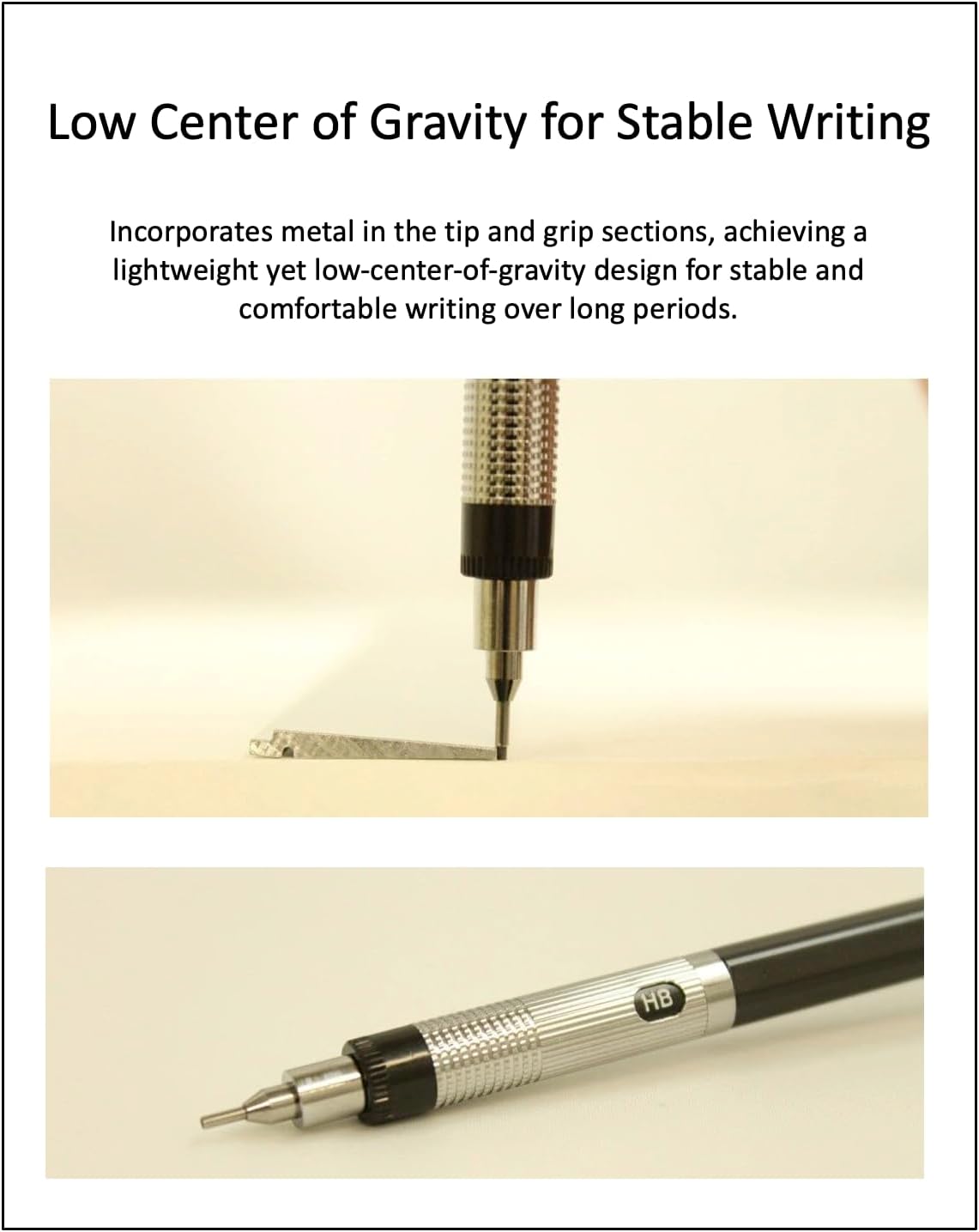 Graphlet Mechanical Drafting Pencil + Ain HB/B/2B leads, original Black slim pen case (0.4mm)