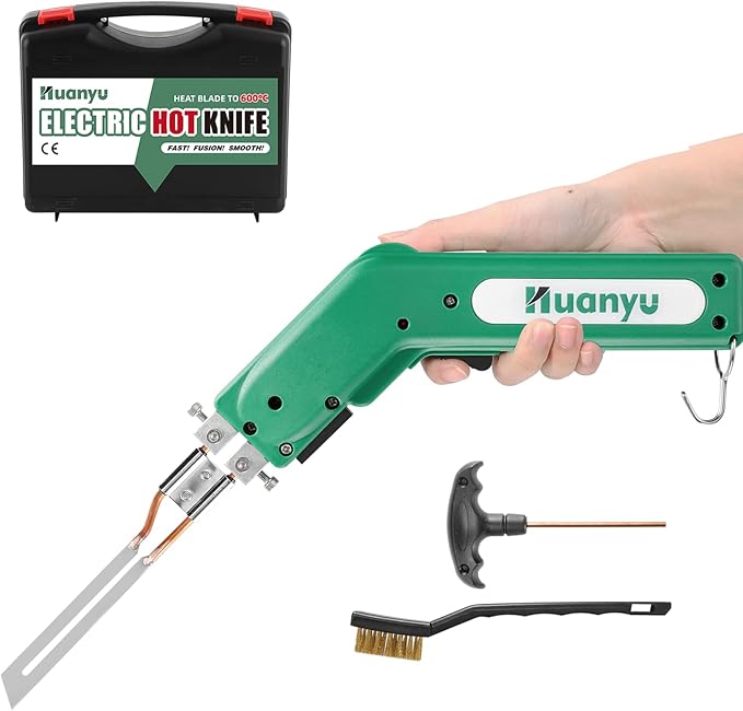 Huanyu Foam Cutter Hot Knife Styrofoam Cutter Electric Heat Knife Cutting Tool, 150W 600℃ Foam Cutter 4" Straight Blade for EPP, EPS, XPS, EVA, EPE, KT Board, Sponge