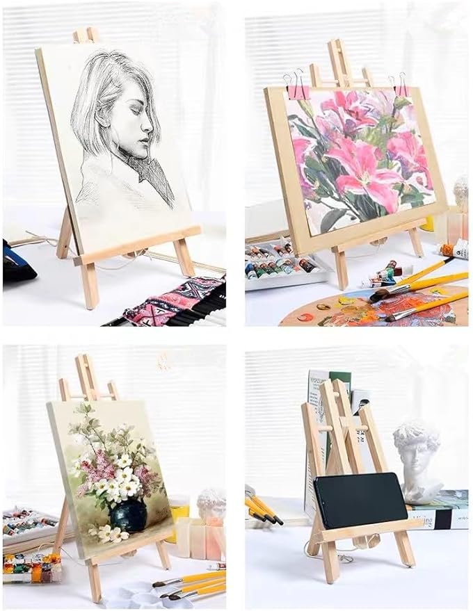 20pack Portable Wood Easel - Desktop Display Rack for Parties and Events - Versatile Wood Art Stand for Artists and Creations