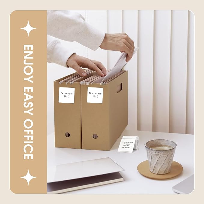 NIIMBOT Labels B1/B21/B3S/K3 Label Maker, 2'' x 2'' (50x50mm) Thermal Sticker Label, Waterproof Price/Memo Labels for NIIMBOT B21/B3S Label Printer, 1 Roll of 150 Self-Adhesive Thermal Labels (White)