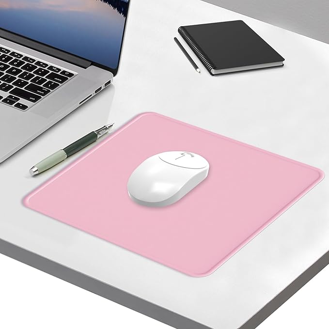 eulps Mouse Pad with Stitched Edge, Multiple Patterns Computer Mouse Pads with Non-Slip Rubber Base, Washable Cloth Mousepad, for Gaming, Laptop, PC (Pink)