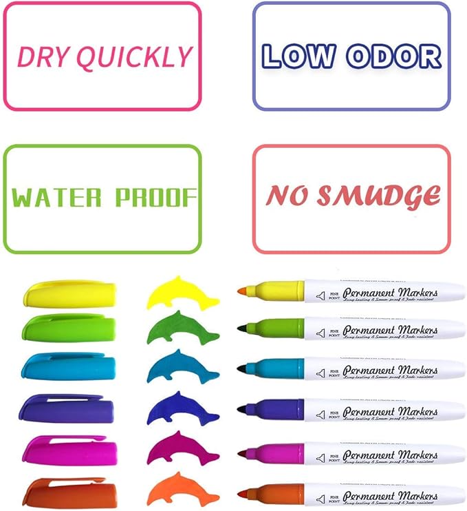 Permanent Marker, 30 Colors Fine Point Permanent Markers, Works Well On Paper, Canvas, Fabric, Crafts,Glass,Metal,Wood Good for Painting, Coloring and Doodling by Smart Color Art