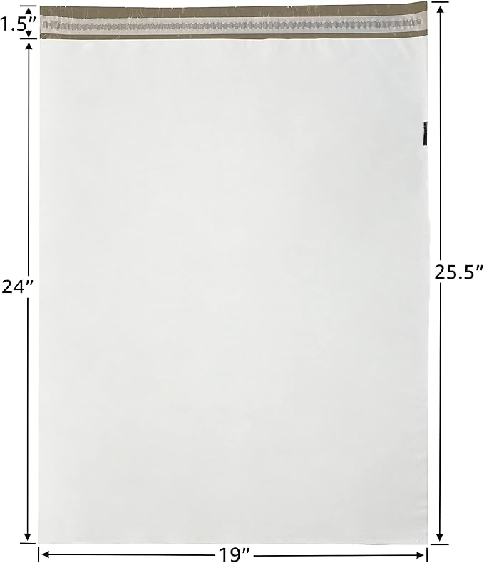 Colored Poly Mailers Pack of 250 (White, 19" x 24") Be Creative with Your Packaging with Colored mailers