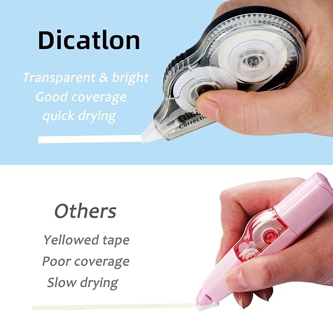 10-Count pack White Out Easy to Use Correction Tape Quick Dry Tear Resistant Shaped Applicator Instant Corrections Correct Wrong Writing At Any Time For Office Students school Home