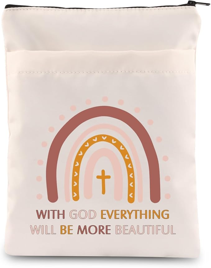 ENSIANTH Christian Gift Faith Gift with God Everything Will be More Beautiful Book Sleeve First Communion Gift Religious Gifts (god Beautiful BS)