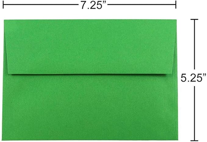 JAM PAPER A7 Colored Invitation Envelopes - 5 1/4 x 7 1/4 - Green Recycled - Bulk 250/Box