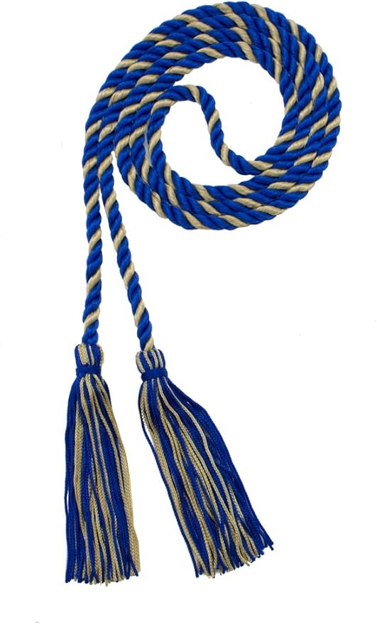 Tassel Depot Graduation Honor Cord - Royal/Old Gold - Every School Color Available - Made in USA