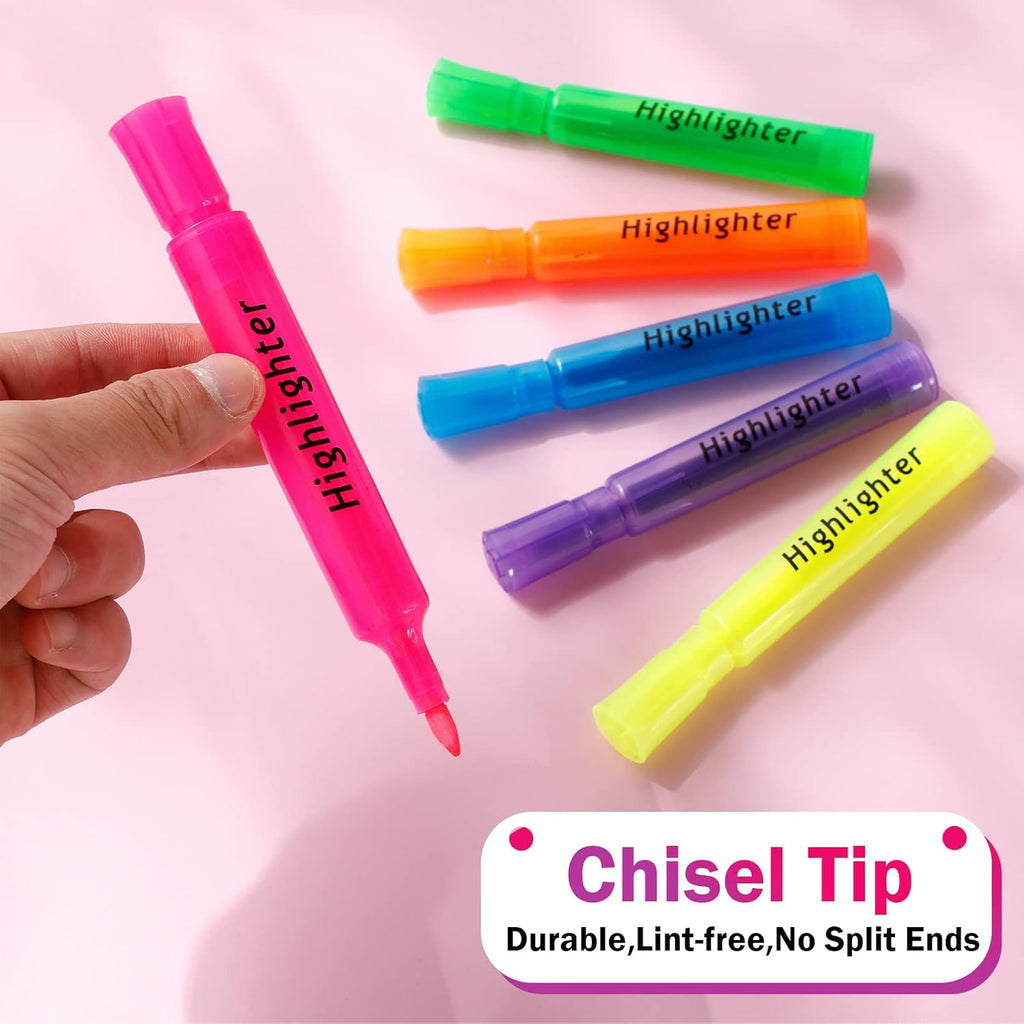 Teling 72 Pcs Highlighters Bulk Chisel Tip Tank Style Highlighters for School Classroom Assorted Color Fluorescent Pens for Office Shop