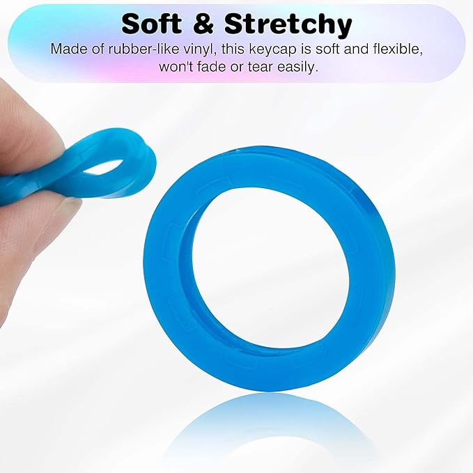 20 Pack Key Color Caps Covers Tags, Soft Rubber Key Identifiers, Plastic Key Toppers for Standard Flat Organization House Key (Not Suitable for Odd-Shaped Keys), 10 Colors, 2 Styles