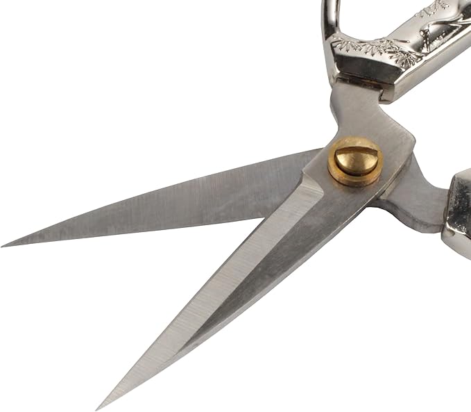 JubileeYarn Crane Motif Small Embroidery Craft Scissors - Brushed Nickel - 10 Scissors