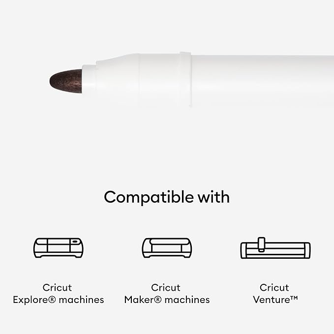 Cricut Permanent Markers 2.5 mm, Black/Blue/Red/Green (6 ct) - Compatible with Cricut Venture