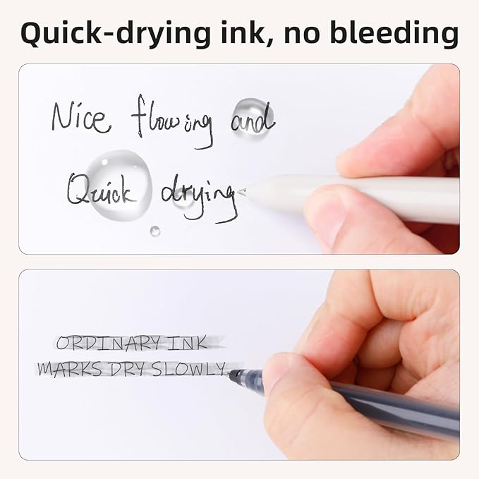 NUSIGN Gel Pens, 10 Pcs 0.5mm Retractable Black Ink Fine Point Rolling Ball Gel Pen, Smooth Writing No Bleed for Journaling Note Taking, Home School Office Supplies