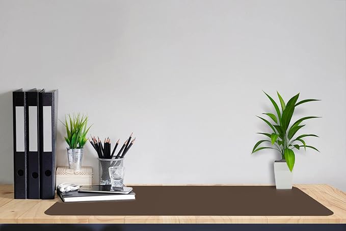 ‎Boutilon Leather Desk Pad 30" x14",Non-Slip Mouse Pad,Office Desk Mat,Waterprooft PU Leather Desk Blotter,Desk Pad Protector,Desk Writing Pad for Home Office Decor (M-Coffee)