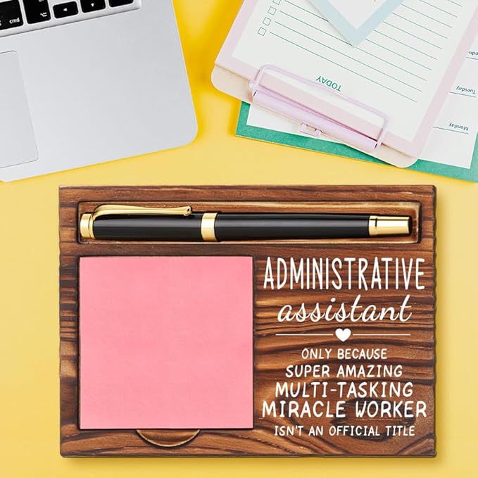 Administrative Assistant Sticky Note Holder, Administrative Assistant Gifts, Administrative Assistant Appreciation Thank You Gifts for Women Coworkers, Self-Stick Note Pad Holders YB359