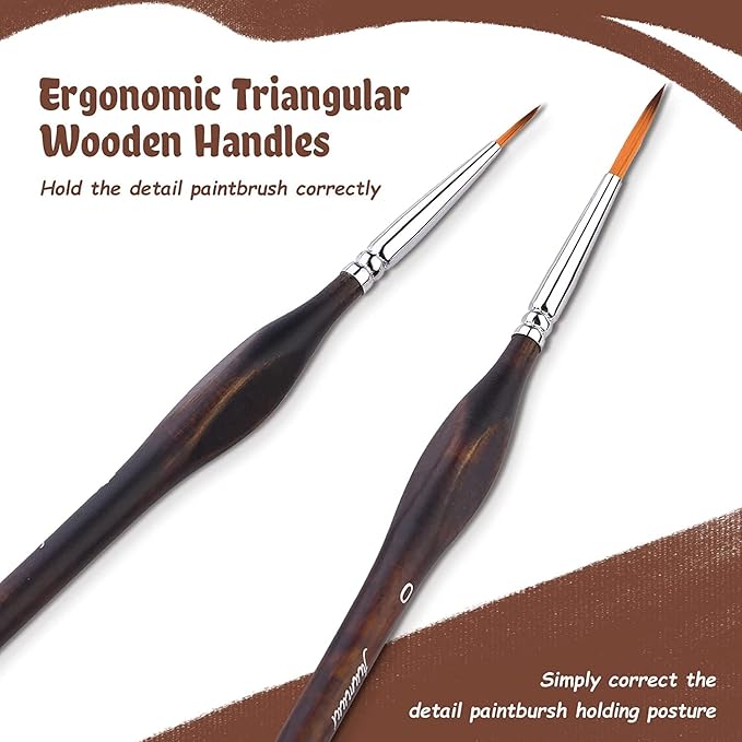 Miniature Paint Brushes, Fuumuui 11pcs Micro Detail Paint Brushes for Model, Citadel, Vallejo, DND, Paint by Numbers - Fine Paint Brush Set for Acrylic, Watercolor, Oil