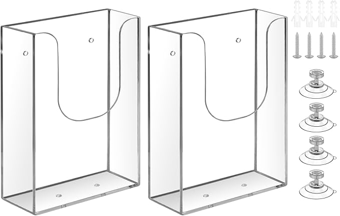 zavekia Brochure Holder, 4 x 6 Inches Brochure Holder Wall Mount Literature Holder Clear Flyer Holder Wall Mounted (2 pack)