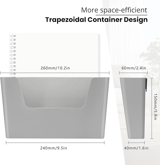 YOHOM No Drilling File Holders (Grey 3)