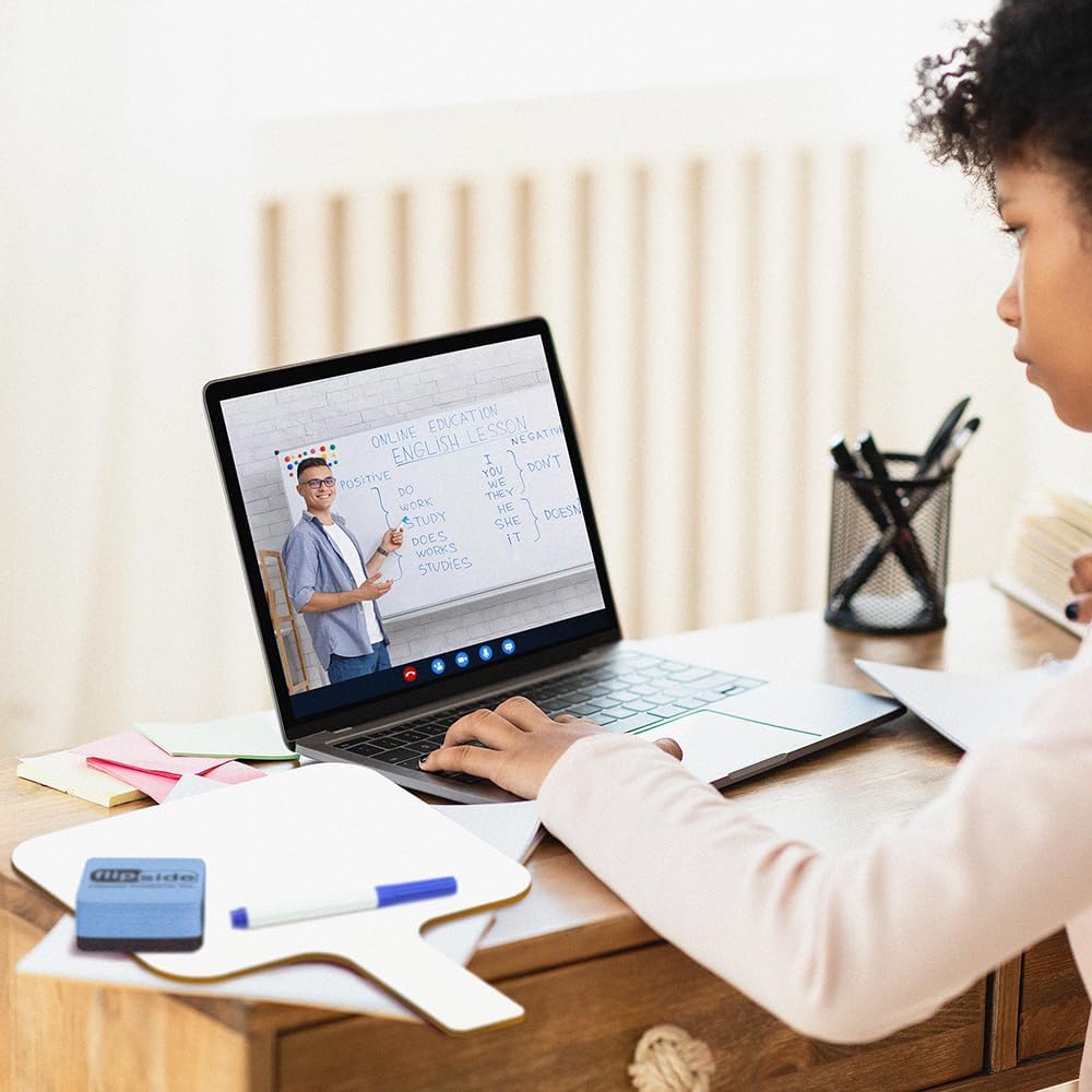 Flipside Products Rectangular Dry Erase Answer Paddles, Auction, Handheld Whiteboard, Handle Response Board, Classroom Dry Erase, Pack of 12