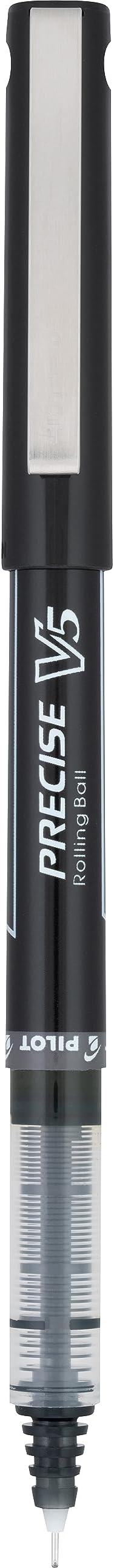Pilot, Precise V5, Capped Liquid Ink Rolling Ball Pens, Extra Fine Point 0.5 mm, Black, Pack of 12