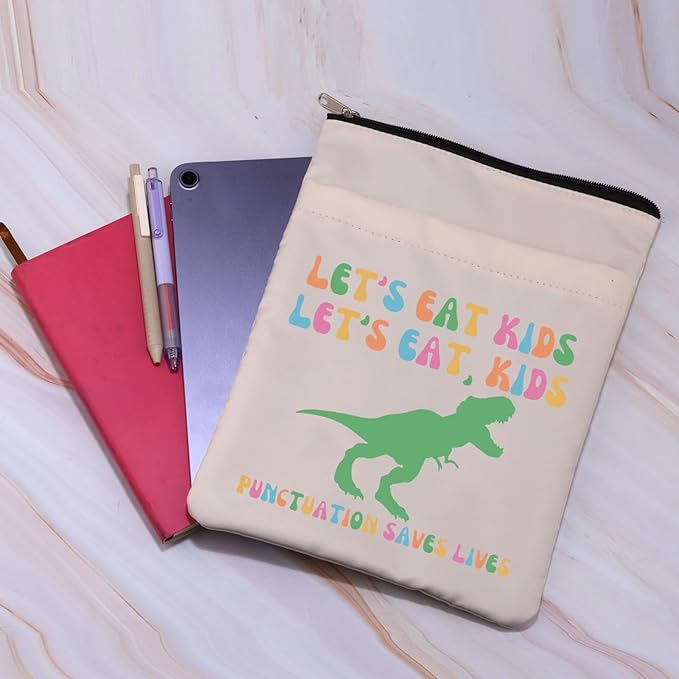 Grammar Lovers Book Cover English Teacher Appreciation Gift Punctuation Save Lives Book Sleeve Commas Gift Back to School Gift (EatKidsBS)