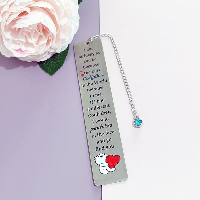Godfather Bookmarks Fathers Day Gift Bookmarker Appreciate Birthday Present Men Retirement Appreciate The Best Godfather in The World Family Love Keepsakes Christmas Thanksgiving Book Accessory