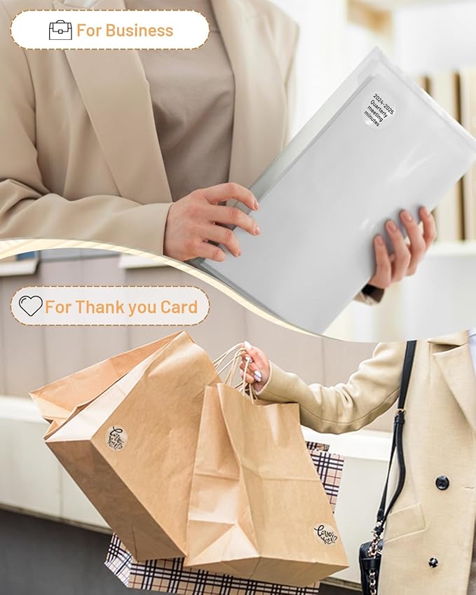 Phomemo Transparent Thermal Labels for M110/M220/M221/M120/M250 Label Maker,1.96"x1.96"(50x50mm),140 Labels/Roll, Multi-Purpose Self-Adhesive Phomemo Original Labels for Barcode/Logo/Business/Home Tag