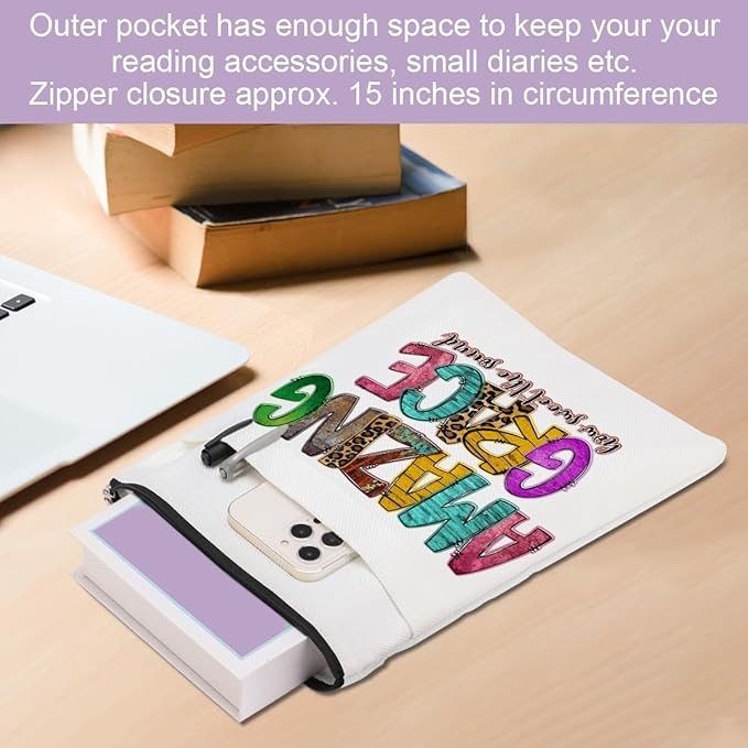 Inspirational Western Faith Christian Gifts Book Sleeve Book Cover Religious Cowgirl Accessories for Women Friend Mom Friendship Christmas Birthday Book Lovers Gifts Book Protector with Zipper