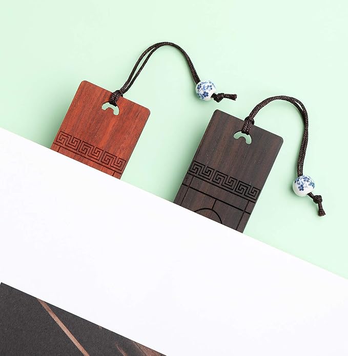 Wooden Bookmark Engraved Book Mark Vintage Style Best Unique Gifts Set for Book Lovers,Women,Men,Teacher,Birthday Present
