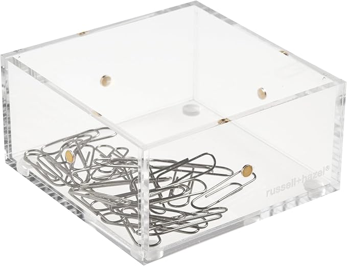 russell+hazel Acrylic Drawer Bloc, 3” x 3”, Desktop Organization, Clear, 1 Count, 98143