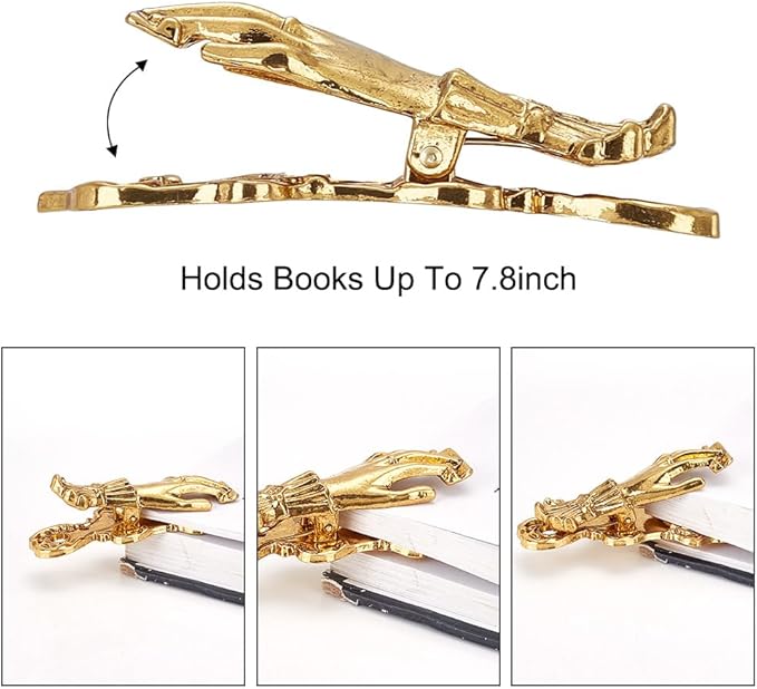 Lady's Hand Shaped Book Clip Vintage Gold Metal Bookholder Paper Page Holder Clip 3D Bookmarks Junk Journal Clip Traveler Scrapbook Kit Document Clip Stationery for Students Workbook