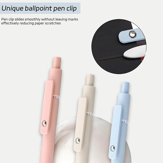 Gel Pens,6Pcs 0.5mm Fine Point Black Ink Pens With Smooth Writing,Quick Dry Pens For Journaling,Cute Nice Aesthetic Pens,Office School Supplies for Women Men Student(Macaron)
