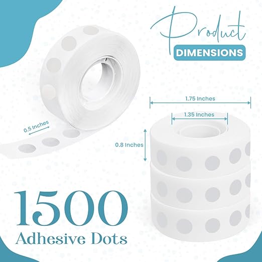 Balloon Glue Points Dots Double Sided 1500 Pcs, Balloon Tape for Arch, Wedding Decoration, Birthday Celebration and Home Made Crafts for Christmas Decorations
