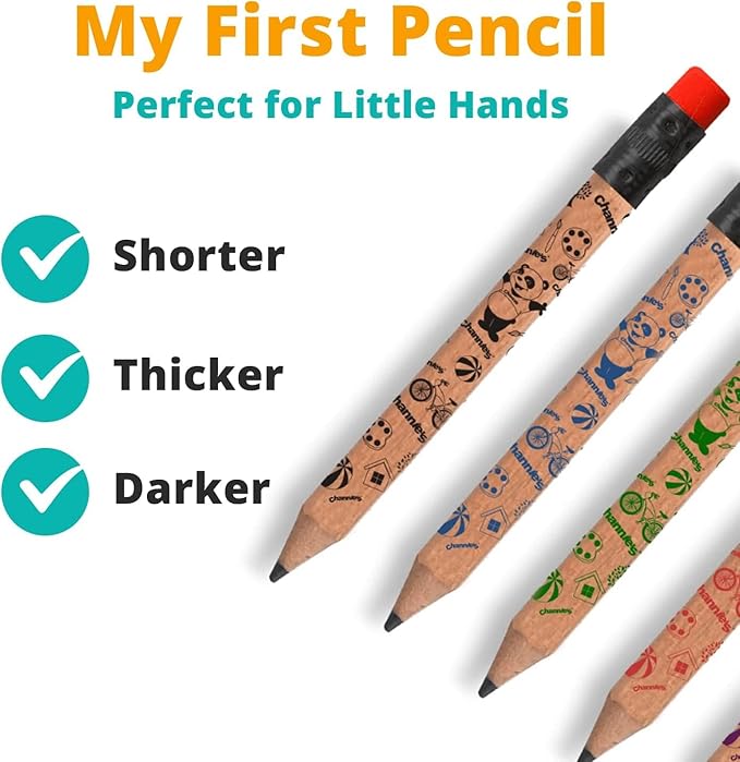 Channie's Extra Thick Pencils for Kids - Ideal for PreK and Kindergarteners Learning Handwriting - Box of 30 Pencils, Perfect for Classroom Prizes and School Supplies - Wooden