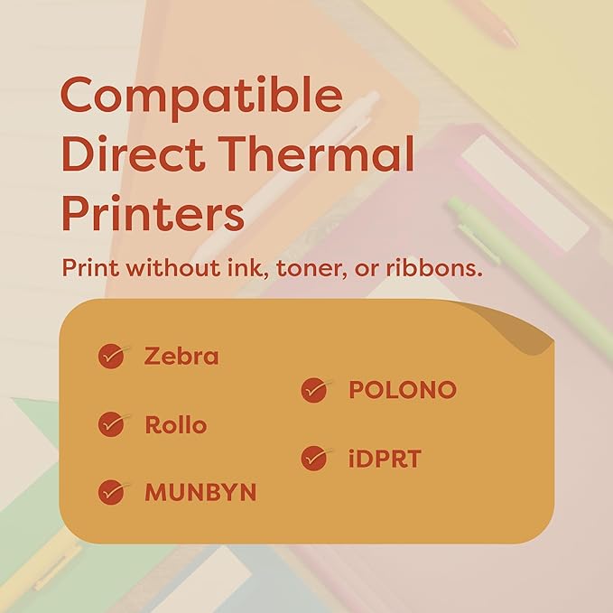 Aegis Adhesives - 2" X 6" Direct Thermal Labels Compatible with Rollo, Zebra, and Other Desktop Label Printers (12 Rolls, 250/Roll)