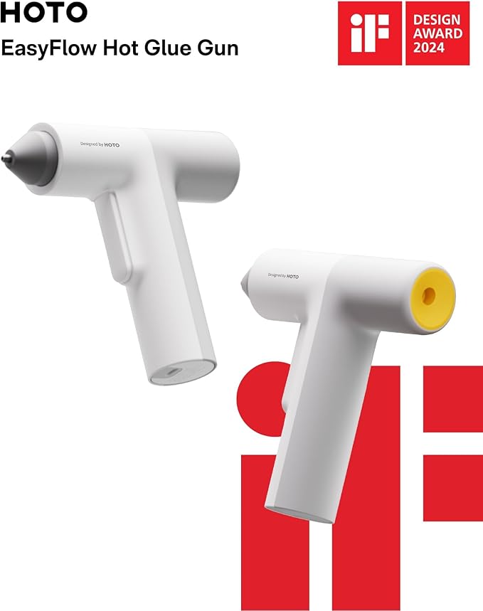 HOTO Cordless Hot Glue Gun Kit – 40 Glue Sticks, 30s Fast Preheating, 3000mAh, Dual Anti-Scald Protection & Auto Dispensing – Safe for Kids, Anti-Drip Nozzle, Perfect for DIY, School Crafts & Repairs