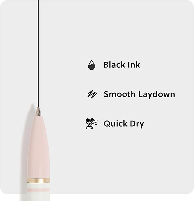 U Brands Monterey Ballpoint Pens, Set of 2, Stripes And Dots With Gold Details, Bold (1.0 mm) Point, Black Ink