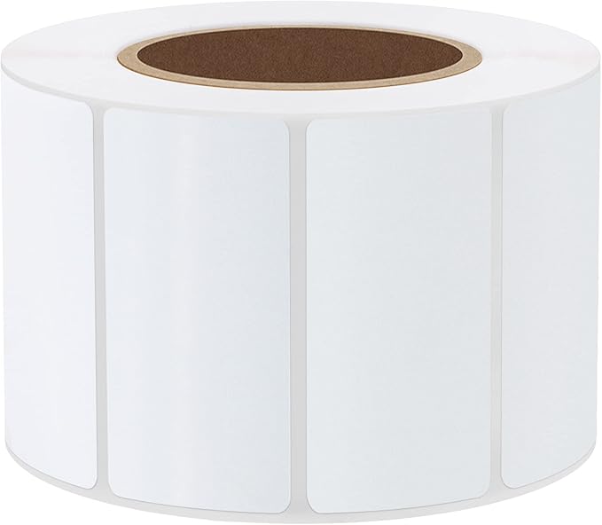 Hybsk 2x1 inch Direct Thermal Labels for Barcodes, Address, Compatible with Rollo Label Printer & Zebra Desktop Printers (2"x1",2 Rolls White)