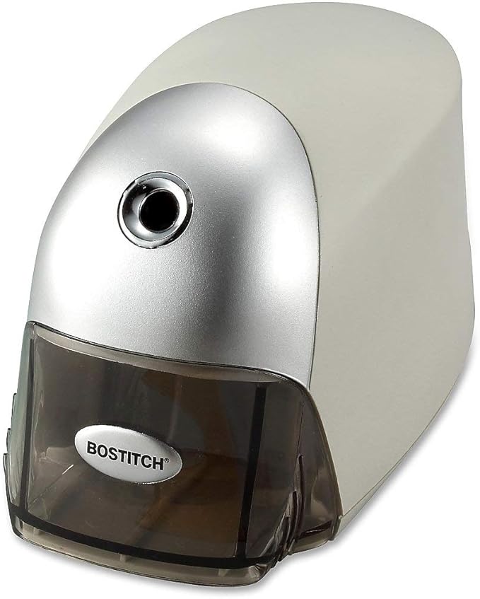 Bostitch Office QuietSharp Executive Heavy Duty Electric Pencil Sharpener for 65% Faster Sharpening and 6X Longer Cutter Life - Colored Pencil Compatible, Gold Chrome
