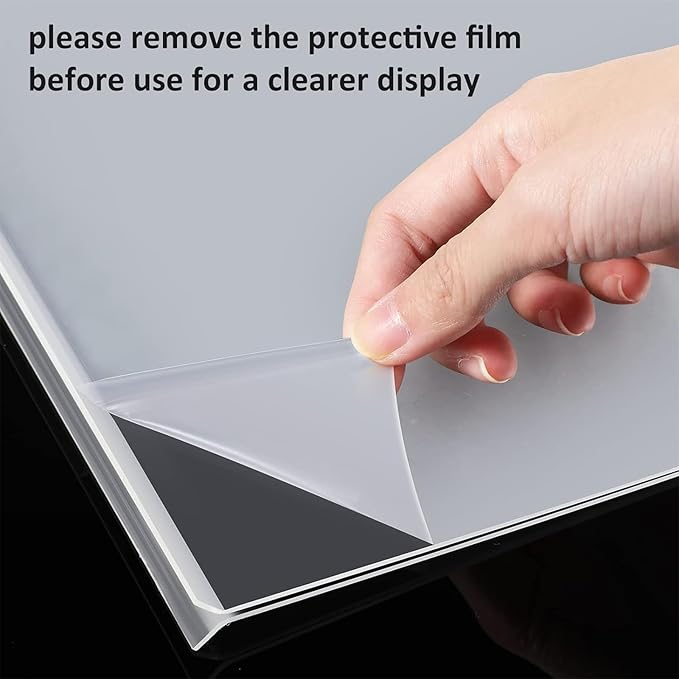 Youyole 24 Pack Acrylic Sign Holder 4 x 6'' Clear Table Sign Holder Double Sided T Shape Plastic Display Holder Menu Stand Business Store Sign Holder for Wedding School Office Hotel Party(Navy Blue)